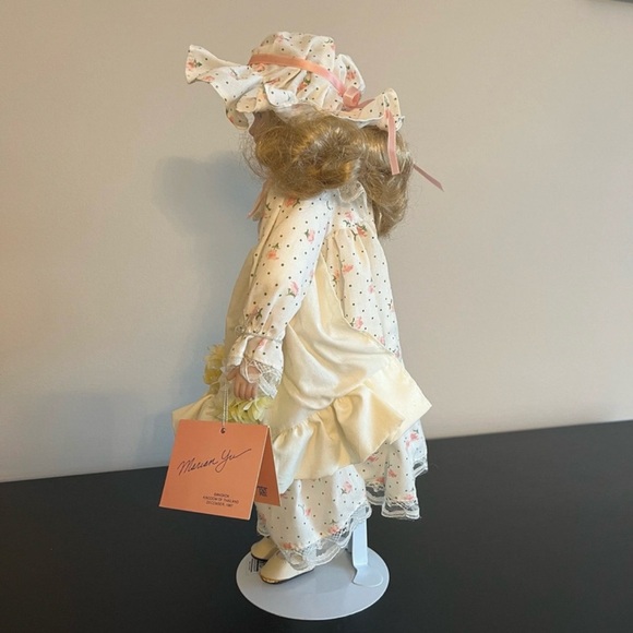 MYD Marian Yu Designs Bisque Porcelain Heirloom Doll Floral 1987 Vintage 15in - Picture 4 of 10